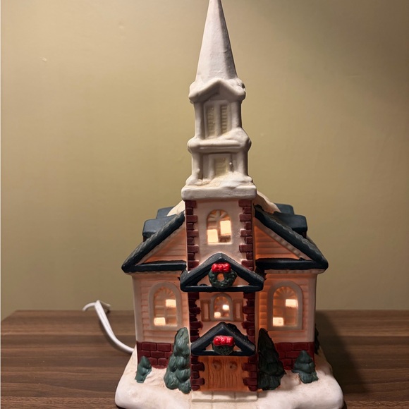 Hand-Painted Porcelain Church - Picture 2 of 6